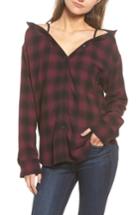 Women's Bailey 44 Terre Check Off The Shoulder Tunic - Burgundy