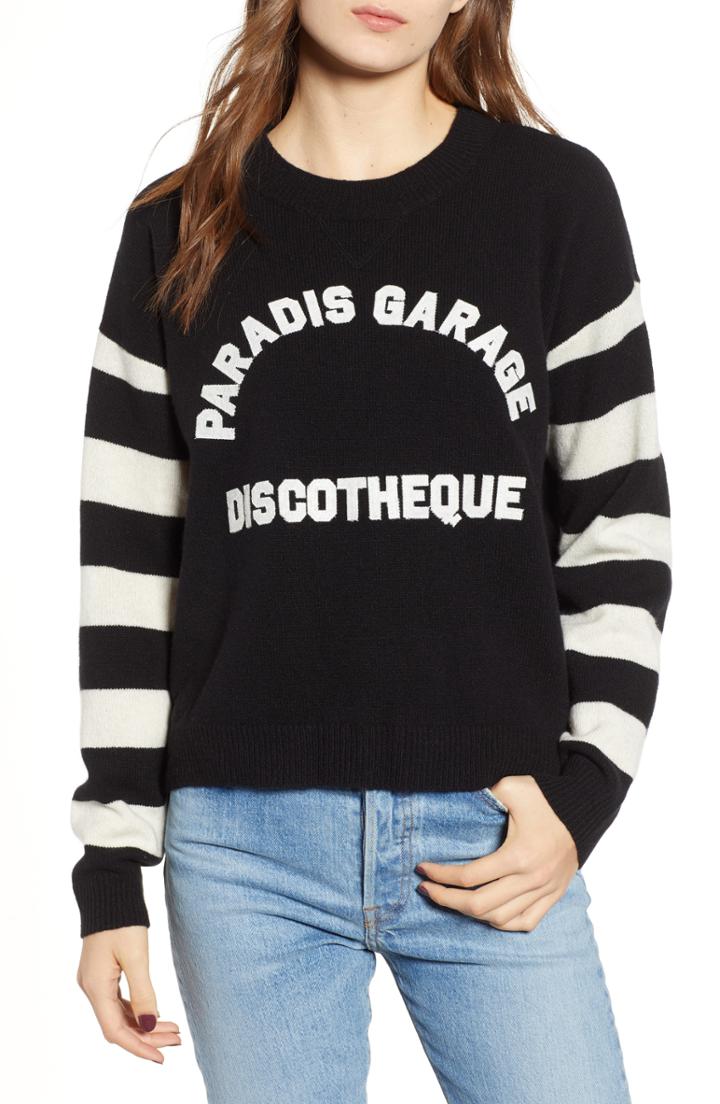 Women's Mother The Boxy Discotheque Wool & Cashmere Sweater - Black
