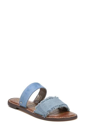 Women's Sam Edelman Gala Two Strap Slide Sandal .5 M - Blue