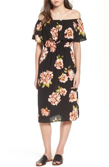 Women's Mimi Chica Off The Shoulder Midi Dress - Black