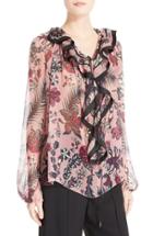 Women's Chloe Floral Print Silk Crepon Blouse Us / 34 Fr - Pink