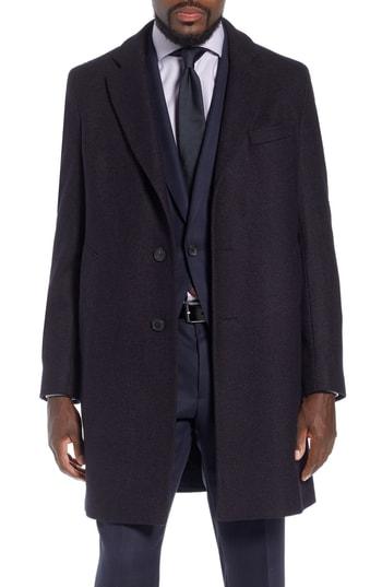 Men's Boss X Nordstrom Nye Wool Blend Top Coat L - Red