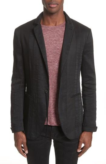 Men's John Varvatos Slim Fit Linen Blend Blazer Eu - Black