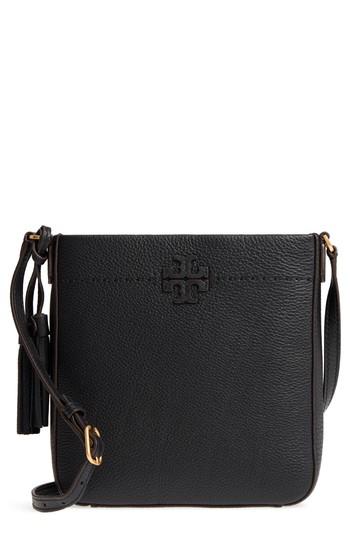 Tory Burch Mcgraw Leather Crossbody Tote - Black