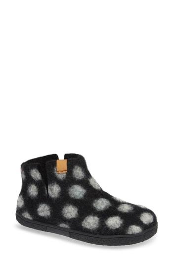 Women's Green Comfort Bhutan Wool Slipper Bootie Eu - Black