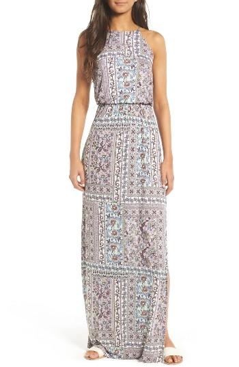 Women's Lush High Neck Maxi Dress - Grey