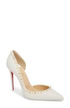 Women's Christian Louboutin Irishell Spiked Half D'orsay Pump Us / 35eu - Ivory
