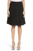 Women's Marc Jacobs Pleated Stretch Wool Skirt - Black