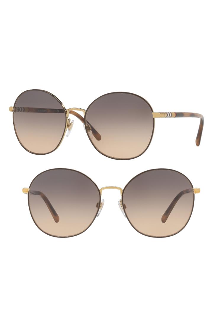 Women's Burberry 56mm Gradient Round Sunglasses -