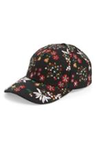 Women's Topshop Floral Embroidered Cap - Black
