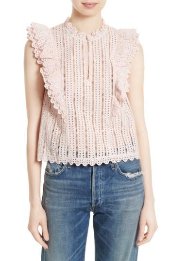 Women's La Vie Rebecca Taylor Celsie Eyelet Top - Pink