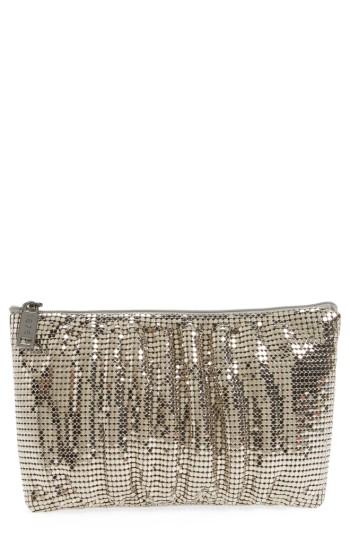 Whiting & Davis Shirred Mesh Pouch Clutch - Grey