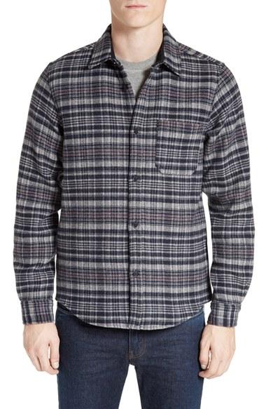 Men's A.p.c. Surchemise Trevor Wool Blend Double Face Shirt