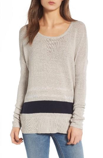 Women's James Perse Stripe Oversize Silk Blend Sweater
