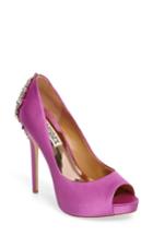Women's Badgley Mischka 'kiara' Crystal Back Open Toe Pump