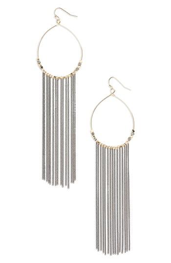 Women's Panacea Chain Fringe Hoop Earrings