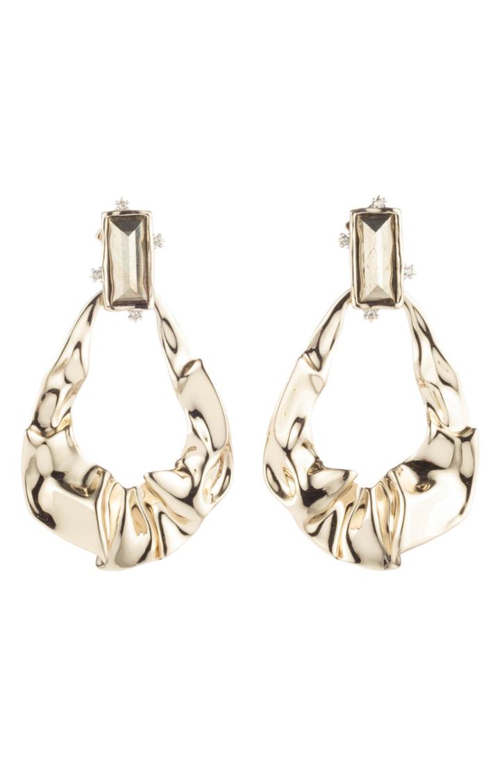 Women's Alexis Bittar Retro Gold Crumpled Teardrop Earrings