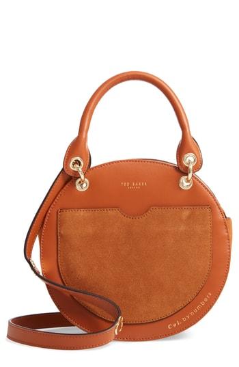 Ted Baker London Colour By Numbers Sunnie Leather Circle Bag - Brown