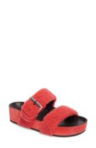 Women's Rag & Bone Evin Genuine Shearling Slide Sandal Us / 36eu - Red