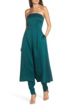 Women's Avec Les Filles Strapless Jumpsuit With Skirt Overlay - Green
