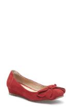 Women's Me Too Martina Bow Ballet Wedge .5 W - Red