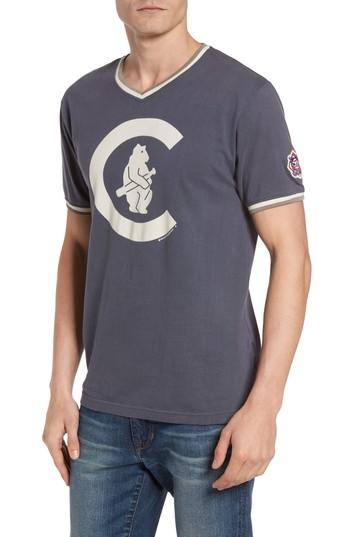 Men's American Needle Eastwood - Chicago Cubs V-neck T-shirt, Size - Blue