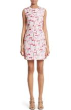 Women's Red Valentino Flamingo Print Faille Fit & Flare Dress Us / 38 It - Pink
