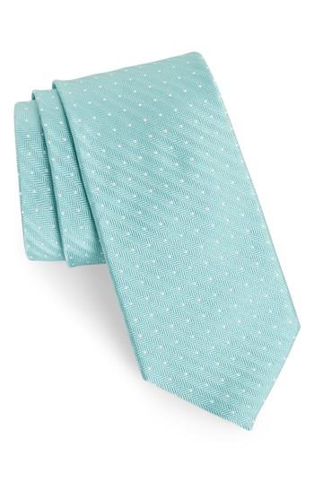 Men's Bonobos Herringbone Dot Silk Tie, Size - Green