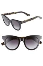 Women's Marc Jacobs 47mm Round Lens Cat Eye Sunglasses - Black