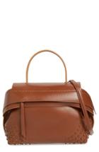 Tod's 'small Wave' Leather Satchel - Brown