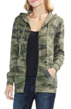 Women's Vince Camuto Camo Zip Front Hoodie, Size - Green