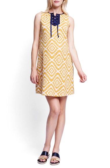 Women's Maternal America Lace-up Maternity Shift Dress - Yellow
