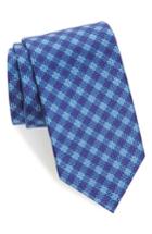 Men's David Donahue Check Silk Tie, Size - Blue
