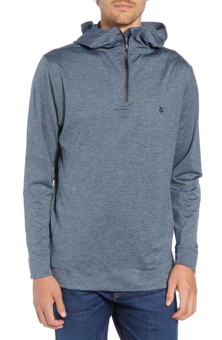 Men's Devereux Cruz Quarter Zip Hoodie, Size - Blue