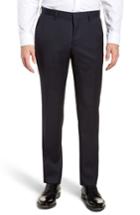 Men's Boss Gibson Flat Front Solid Wool Trousers R - Blue
