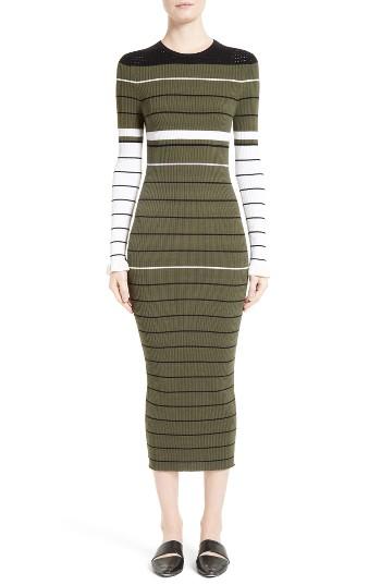 Women's Opening Ceremony Stripe Rib Knit Dress - Green
