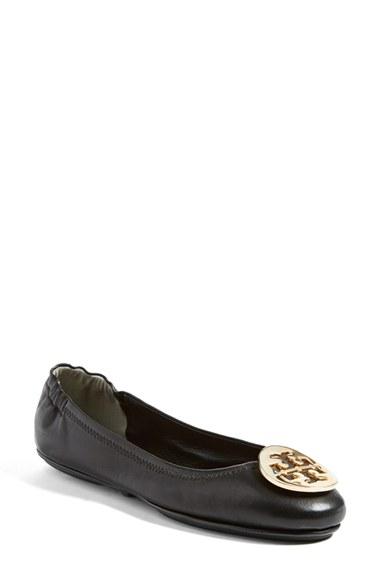 Women's Tory Burch 'minnie' Travel Ballet Flat M - Black