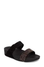Women's Fitflop Lulu Popstud Wedge Slide Sandal M - Black