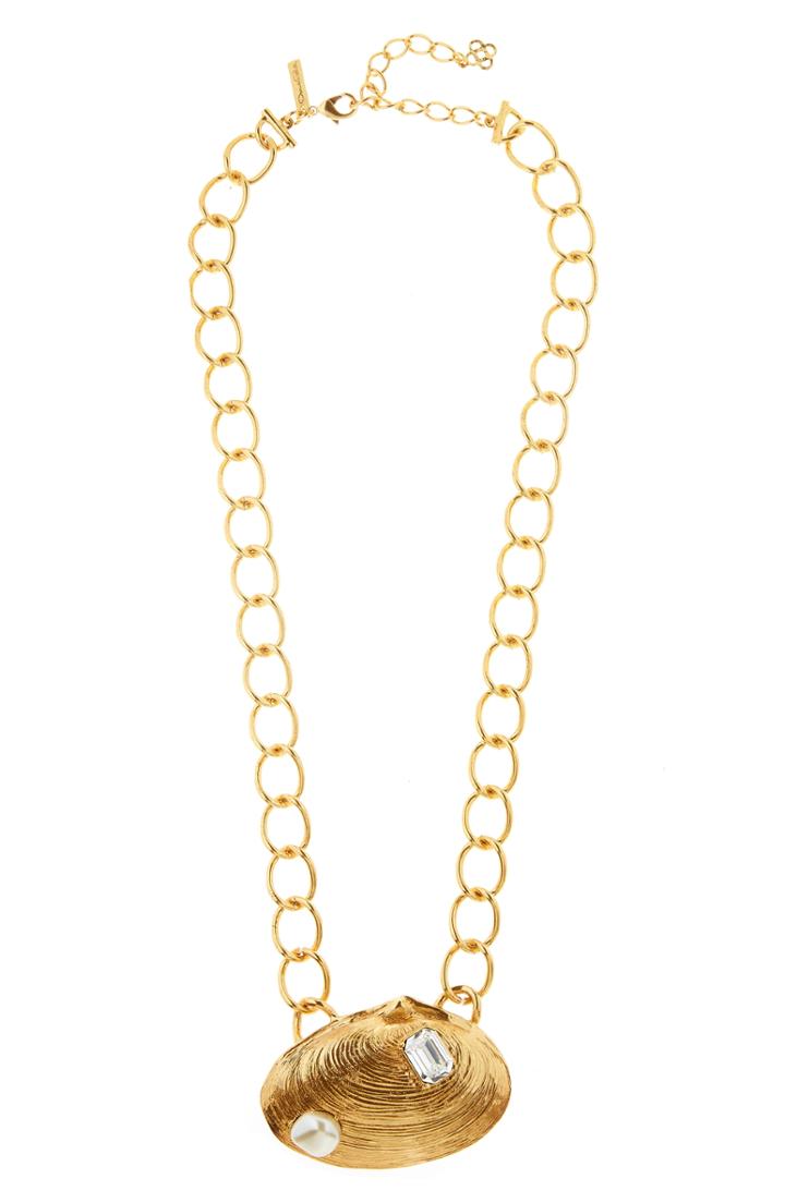 Women's Oscar De La Renta Clamshell Pendant Necklace