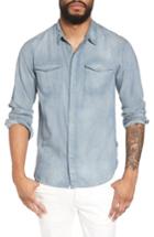 Men's John Varvatos Star Usa Stripe Slim Fit Cotton Western Shirt - Blue