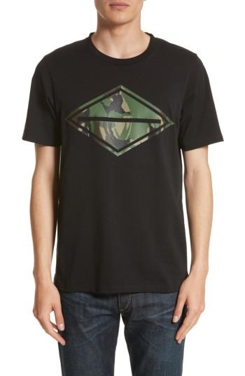 Men's Rag & Bone Camo Diamond Graphic T-shirt, Size - Black