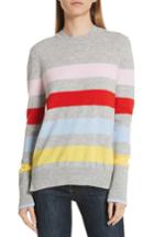 Women's La Ligne Aaa Candy Stripe Cashmere Sweater - Grey