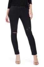 Women's Paige Transcend - Verdugo Ripped Ankle Skinny Jeans - Black