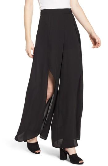 Women's 4si3nna Wide Leg Wrap Pants - Black