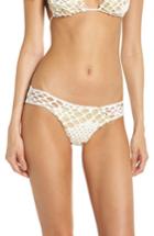 Women's Luli Fama Mesh Overlay Brazilian Bikini Bottoms - White