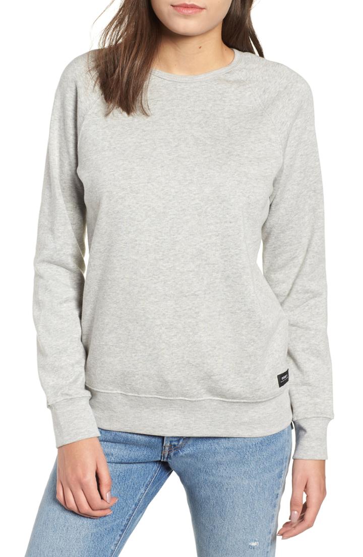 Women's Obey Comfy Creatures Cotton Blend Crewneck Sweatshirt - Grey