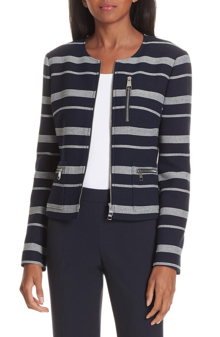 Women's Boss Kanoa Stripe Jacket R - Blue