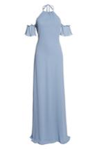 Women's Nouvelle Amsale Ruffle Sleeve Halter Gown - Blue