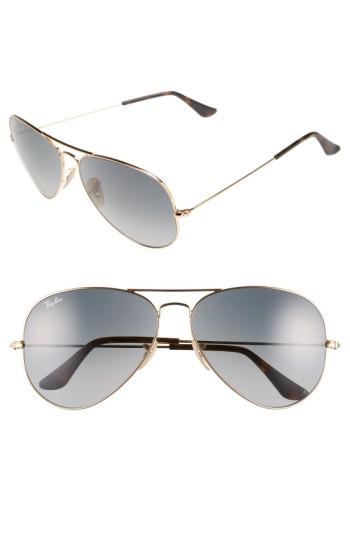 Women's Ray-ban Large Icons 62mm Aviator Sunglasses - Gold/ Grey