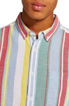 Men's Topman Candy Stripe Shirt - White